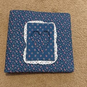 Floral Blue Photo Album with Heart Cutout